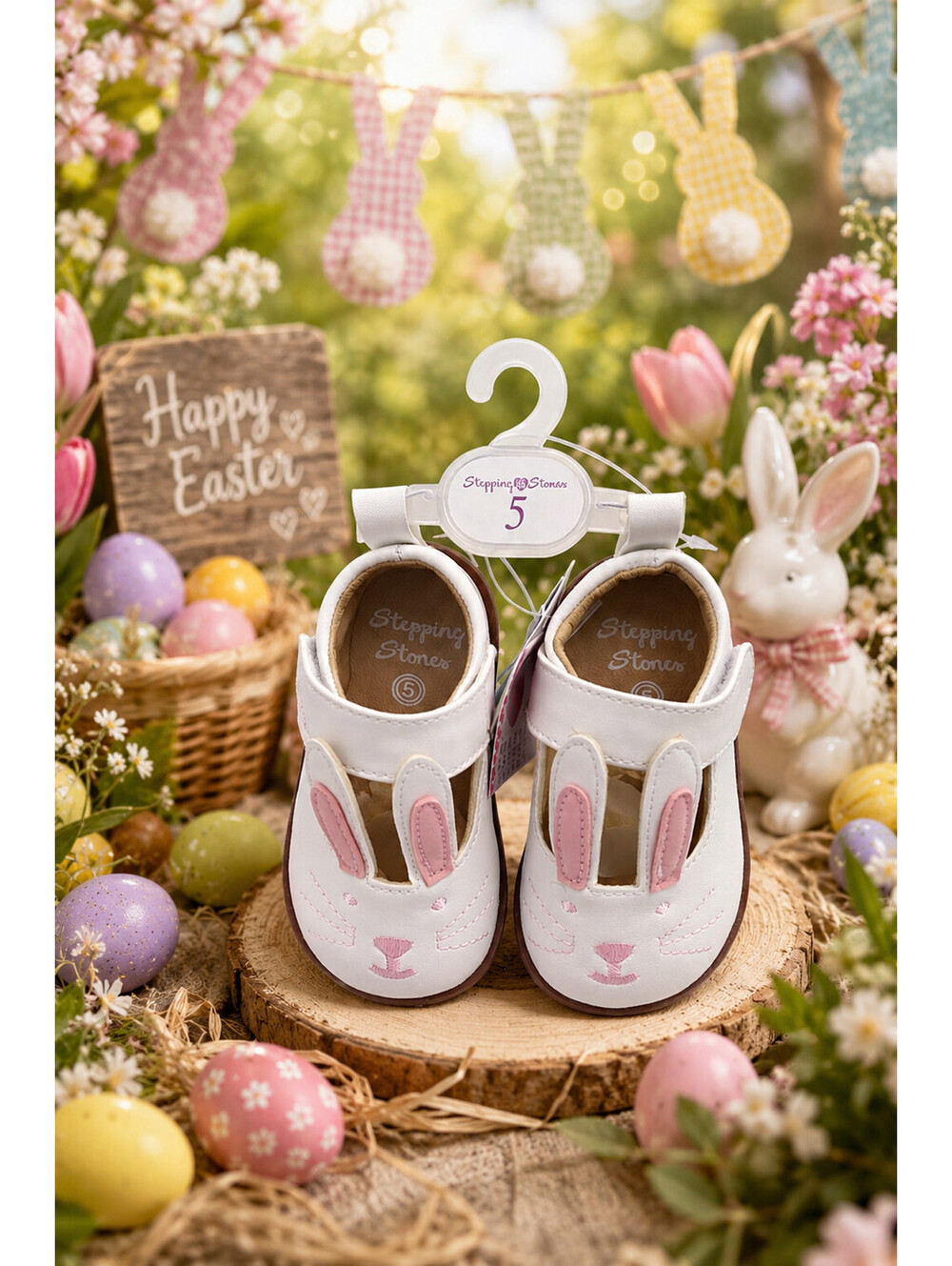 🐰🐰🐰CRACKER BARREL EA TG STEPPING STONES BUNNY FACED SHOE SIZE 5Y BRAND NEW